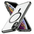 thumbnail image 1 of Magnetic Clear Compatible with iPhone XR Case, Military Grade Drop Tested, Compatible with MagSafe, Shockproof Protective Hard Back Slim Case for iPhone XR, Black, 1 of 7