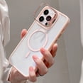 thumbnail image 1 of Magnetic Clear Designed for iPhone 11 Case, Military-Grade Shockproof Protective Case, Compatible with MagSafe, Camera Lens Holder Stand Phone Case, Scratch-Resistant Back Cover, Pink, 1 of 6