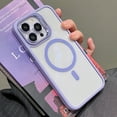 thumbnail image 1 of Magnetic Clear Designed for iPhone 13 Pro Case, Military-Grade Shockproof Protective Case, Compatible with MagSafe, Camera Lens Holder Stand Phone Case, Scratch-Resistant Back Cover, Lightpurple, 1 of 6