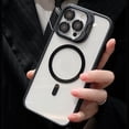thumbnail image 1 of Magnetic Clear Designed for iPhone 15 Plus Case, Military-Grade Shockproof Protective Case, Compatible with MagSafe, Camera Lens Holder Stand Phone Case, Scratch-Resistant Back Cover, Black, 1 of 6
