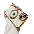 thumbnail image 1 of Magnetic Clear Plating Magsafe Case Compatible with iPhone14 Plus 6.7 inch,Ultra Slim TPU Magnetic Clear Case with Shockproof Len Protection iphone 14 Plus,Gold, 1 of 1