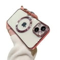 thumbnail image 1 of Magnetic Clear Plating Magsafe Case Compatible with iPhone14 Pro 6.1 inch,Ultra Slim TPU Magnetic Clear Case with Shockproof Len Protection iphone 14 Pro,Rosegold, 1 of 7