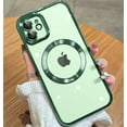 thumbnail image 1 of Magnetic Clear for iPhone 11 Case with Exlusive Build-in Camera Cover [No.1 Strong N52 Magnets] [Compatible with Magsafe] for Women Girls Phone Case (6.1")-Green, 1 of 13