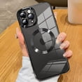 thumbnail image 1 of Magnetic Clear for iPhone 11 Pro Max Case with Camera Lens Protector [Compatible with MagSafe] Luxury Plating Bumper Soft TPU Shockproof Protective Slim Phone Cover for Women Girls-Black, 1 of 12