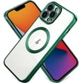 thumbnail image 1 of Magnetic Clear for iPhone 14 Pro Case [Never Yellowing] [Compatible with MagSafe] Soft Shockproof Protective Slim Phone Case for iPhone 14 Pro 2022-Green, 1 of 12