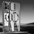 thumbnail image 1 of Magnetic Clear for iPhone 14 Pro Max Case with Camera Lens Protector [Compatible with MagSafe] Luxury Plating Bumper Soft TPU Shockproof Protective Slim Phone Cover for Women Girls, Black, 1 of 5