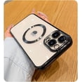thumbnail image 1 of Magnetic Clear for iPhone 14 Pro Max Case [Never Yellowing] [Compatible with MagSafe] Luxury Plating Shockproof Protective Slim Phone Case for iPhone 14 Pro Max 2022-Black, 1 of 12