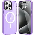 thumbnail image 1 of Magnetic Clear for iPhone 15 Pro Max Case Compatible with Magsafe [Non-Yellowing] Slim Transparent Soft TPU for Women Men Protective Phone Cases Cover for iPhone 15 Pro Max Purple, 1 of 12