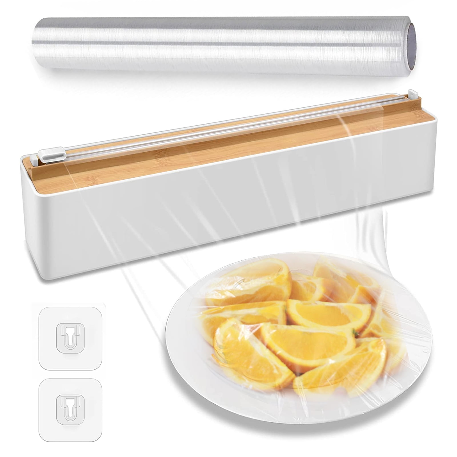 Cling Film Dispenser With Slide Cutter Reusable Wallmounted