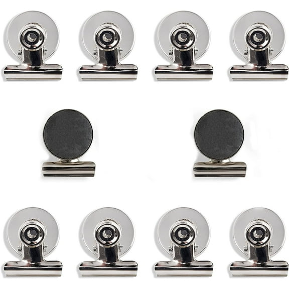 Magnetic Clips,10 PCS Scratch-Resistant Magnets Clips Strong Refrigerator Magnetic Hook Clips Whiteboard Magnets Clips Non-Scratch Metal Magnet Clips for Home Office School