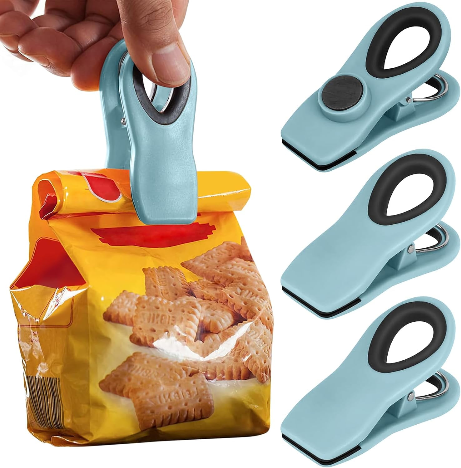 Magnetic Clips for Refrigerator - Heavy Duty Food Saver Clips, Airtight ...