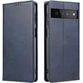 thumbnail image 1 of Magnetic Closure Flip Wallet Leather Phone Case Shockproof Durable Card Holder Deluxe PU Cover for Google Pixel 6 7 Pro 7A 6A 5A 4A 3A XL Pixel 5/4/3 Blue, 1 of 8