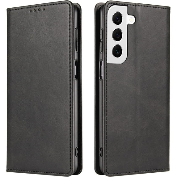 Magnetic Closure Flip Wallet Leather Phone Case Shockproof Durable Card Holder Deluxe PU Cover for Samsung Galaxy M32 M33 M53 M51 M30S M31S A40S M23 M52 Black