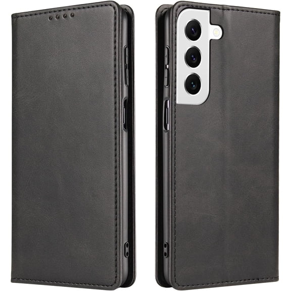 Magnetic Closure Flip Wallet Leather Phone Case Shockproof Durable Card Holder Deluxe PU Cover for Samsung Galaxy Note 20 Ultra 10 Plus Lite A10S A30S A90 Black