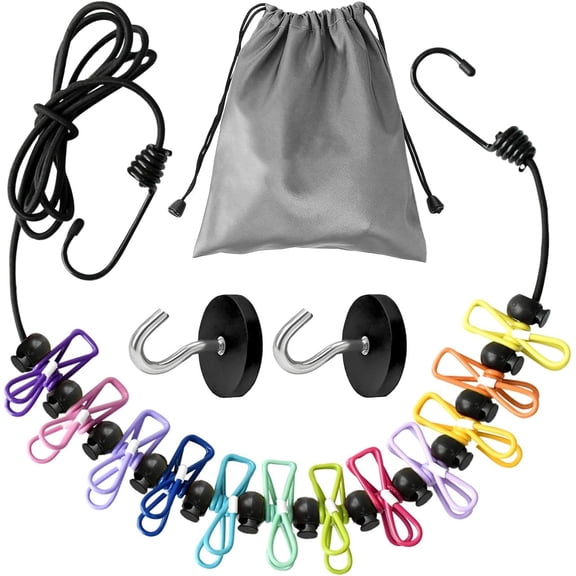 Magnetic Clothesline for Cruise Ship Cabin Approved, Rubber Coated Non-Scratch Strong Magnets, Portable Travel Clothesline for Cruise Ship, Indoor, RV and Camping