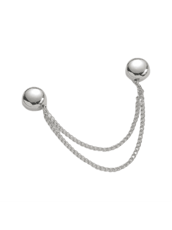 Magnetic Clothing Pins, Multi-Function Clip, Metal Hem Clips With Chain, Scarf Fastener, Magnetic Button Clip for Trouser Cuff Garment Hem Decoration Fixing, 1 Piece,Silver