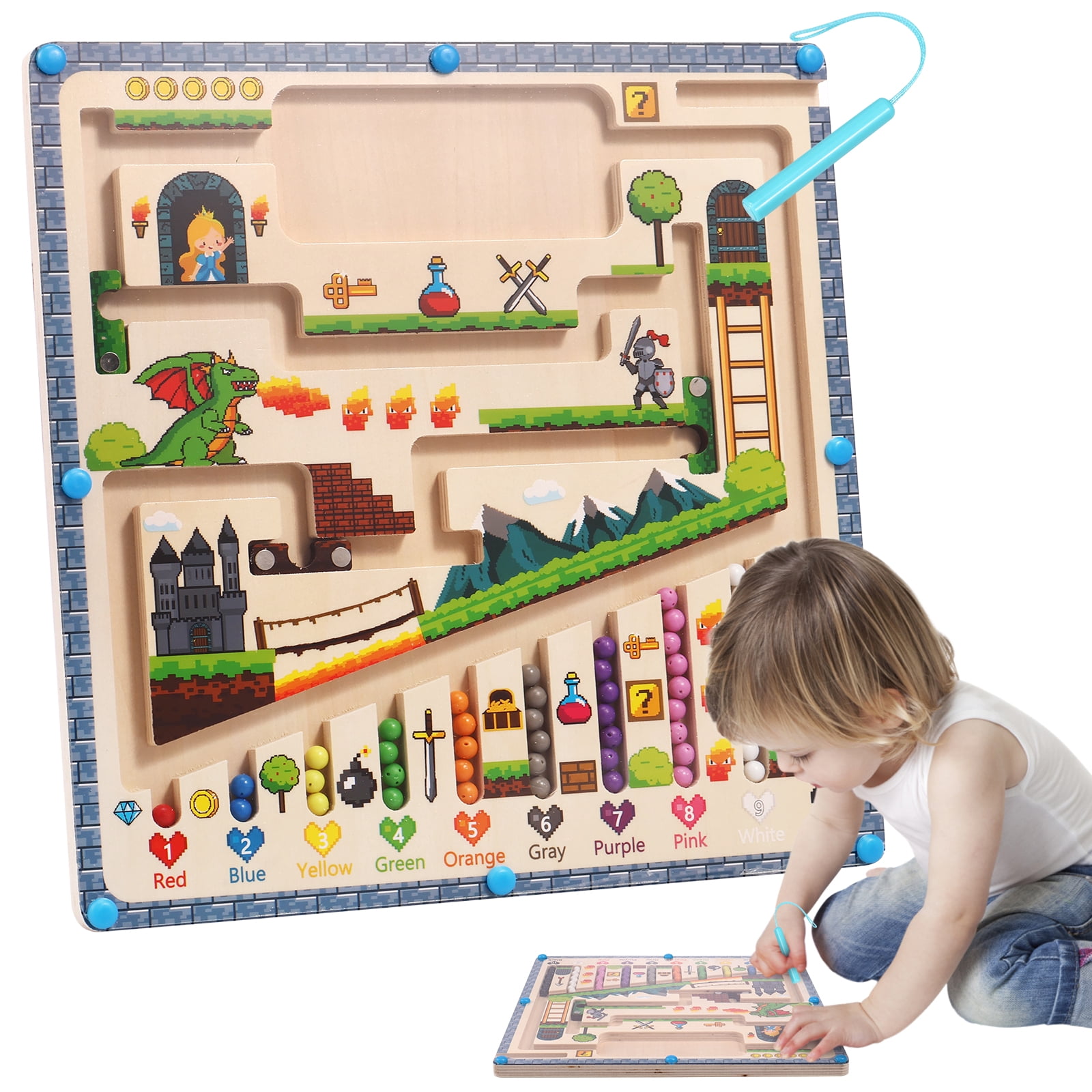 Color and Number Maze Fun Educational Toy for 3 Year Olds