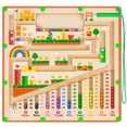 thumbnail image 1 of Magnetic Color and Number Maze, Wooden Toddler Puzzle Board Montessori Toys, Kids Sensory Stem Learning Toys for 2 3 4 5 Year Old, 1 of 7