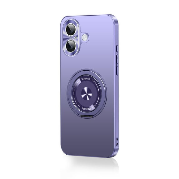 Magnetic Comaptible for iPhone 16 Plus Case with Stand, 360° Rotatable Ring Holder Kickstand Support Magnetic Car Mount Shockproof Protective Bumper Phone Case for Apple iPhone 16 Plus, Purple