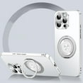 thumbnail image 1 of Magnetic Comaptible for iPhone 16 Pro Max Case with Stand, 360° Rotatable Ring Holder Kickstand Support Magnetic Car Mount Shockproof Protective Bumper Phone Case for Apple iPhone 16 Pro Max, Silver, 1 of 10