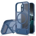 thumbnail image 1 of Magnetic Compatible with iPhone 15/14/13 Case, [Built-in Invisible Kickstand][Compatible with MagSafe] [Military Grade Shockproof] Slim Translucent Matte Phone Case for iPhone 15/14/13, Darkblue, 1 of 6