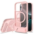 thumbnail image 1 of Magnetic Compatible with iPhone 15 Pro Max Case, [Built-in Invisible Kickstand][Compatible with MagSafe] [Military Grade Shockproof] Slim Translucent Matte Phone Case for iPhone 15 Pro Max, Pink, 1 of 6