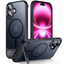 Magnetic Compatible with iPhone 16 Case, [Built-in Invisible Kickstand][Compatible with MagSafe] [Military Grade Shockproof] Slim Translucent Matte Phone Case for iPhone 16 6.1" Black