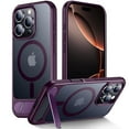 thumbnail image 1 of Magnetic Compatible with iPhone 16 Pro Case, [Built-in Invisible Kickstand][Compatible with MagSafe] [Military Grade Shockproof] Slim Translucent Matte Phone Case for iPhone 16 Pro 6.3" Purple, 1 of 7