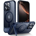 thumbnail image 1 of Magnetic Compatible with iPhone 16 Pro Case, [Built-in Invisible Kickstand][Compatible with MagSafe] [Military Grade Shockproof] Slim Translucent Matte Phone Case for iPhone 16 Pro 6.3" Blue, 1 of 7