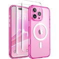 thumbnail image 1 of Magnetic Compatible with iPhone 16 Pro Case, Upgraded [Full Camera Protection] [Compatible with MagSafe] Protective Translucent Matte Women Girl Phone Case Cover, Clear Neon, 1 of 15
