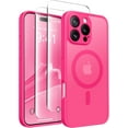 thumbnail image 1 of Magnetic Compatible with iPhone 16 Pro Case, Upgraded [Full Camera Protection] [Compatible with MagSafe] Protective Translucent Matte Women Girl Phone Case Cover, Hot Pink, 1 of 14