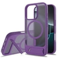 thumbnail image 1 of Magnetic Compatible with iPhone 16e Case, [Built-in Invisible Kickstand][Compatible with MagSafe] [Military Grade Shockproof] Slim Translucent Matte Phone Case for iPhone 16e, Darkpurple, 1 of 6