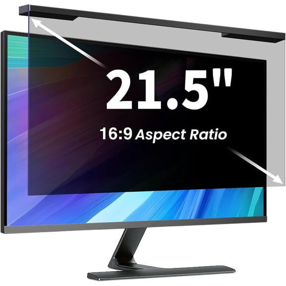 Magnetic Computer Privacy Screen Filter 24 Inch for Frameless Monitor Thin Bezel 16:9 Widescreen, Hanging Removable Anti Glare Blue Light Privacy Shield Protector Eye Protection