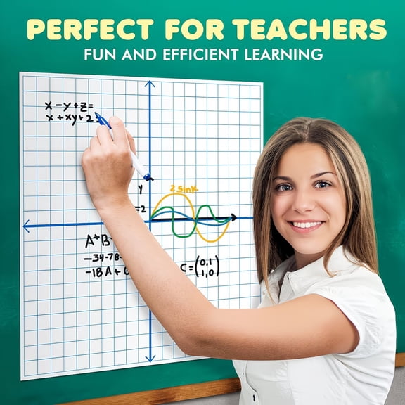 Magnetic Coordinate Plane Whiteboard 27x27 Inch XY Axis Graph Dry Erase Board