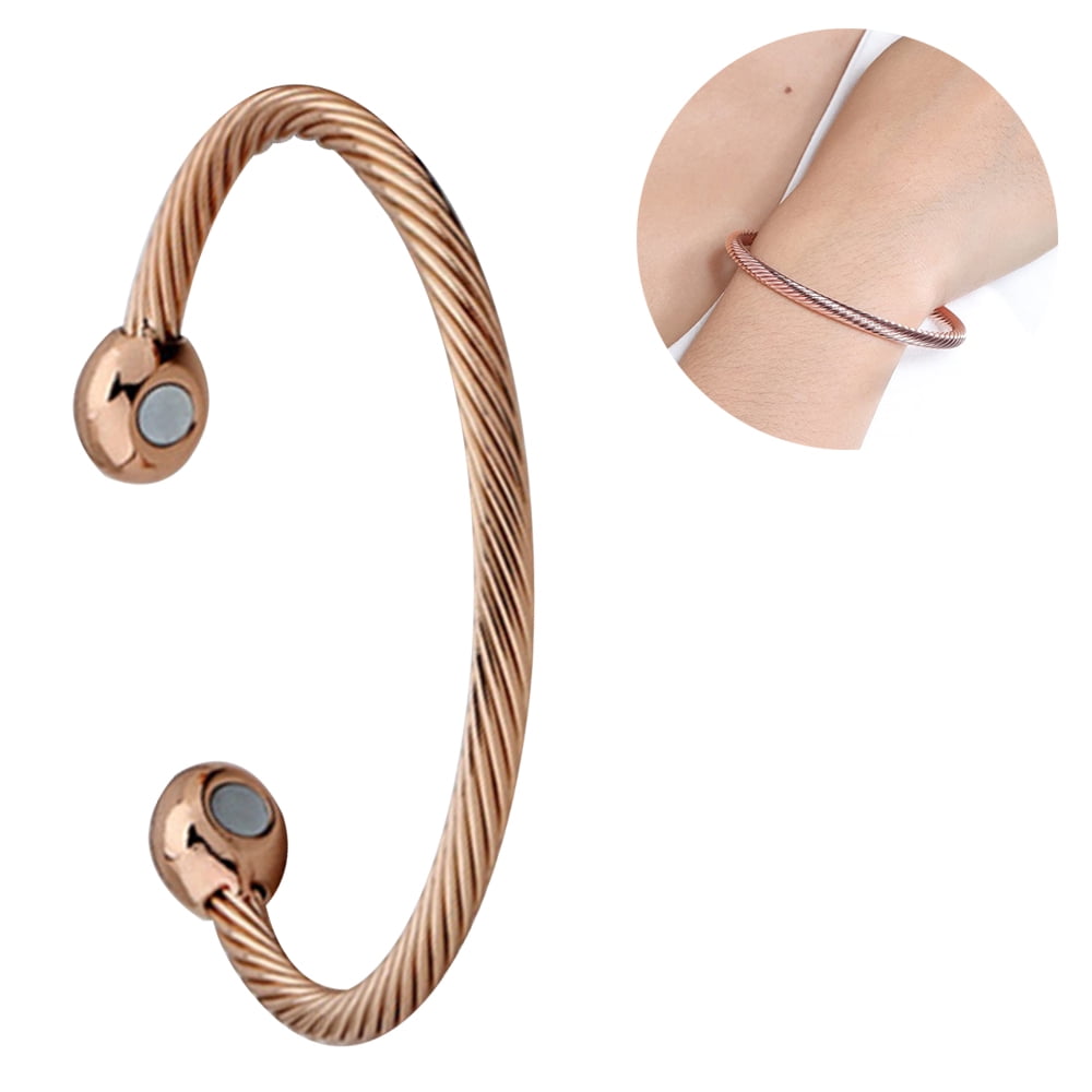 Pure Copper Bracelets for Women Arthritis Pain Relief Adjustable Magnetic  Bracelet Benefits Healing Energy Minimalist Jewelry