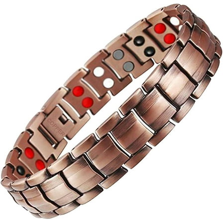 Magnetic Copper Bracelet for Men, 99.99% Pure Copper Bracelet with Magnets, 8.6'' Wristband Jewerly Gift