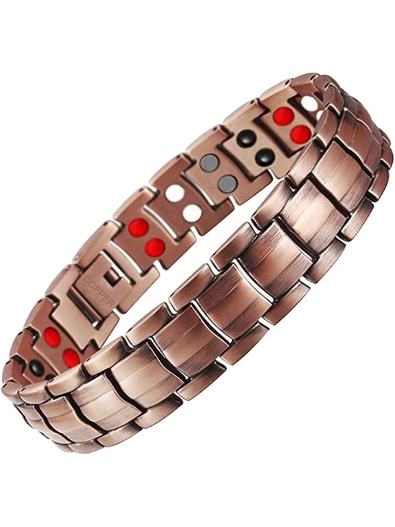 Magnetic Copper Bracelet for Men, 99.99% Pure Copper Bracelet with Magnets, 8.6'' Wristband Jewerly Gift