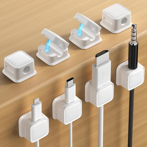 Magnetic Cord Organizer, Easy Secure Adhesive Cable Management, Wire Holder Keeper Organizer Management, Hide Or Organize Phone USB Charger Cable for Home,Office,Car,Desk,Nightstand