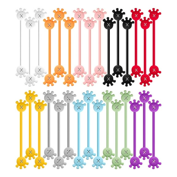 Magnetic Cord Organizers Cable Clips,Handheld Magnetic Cable Manager,Colorful Reusable Silicone Cable Organiser,Magnetic Twist Ties Cable Manager,for Cable Storage in Offices,Schools and Home Y6C8