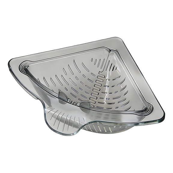 Magnetic Corner Sink Strainer Basket,Kitchen Triangle Corner Sink Strainer,Plastic Multifunction Sink Drain Strainer Basket,Food Catcher Strainer for Kitchen Waste, Vegetable, Fruits,Gray