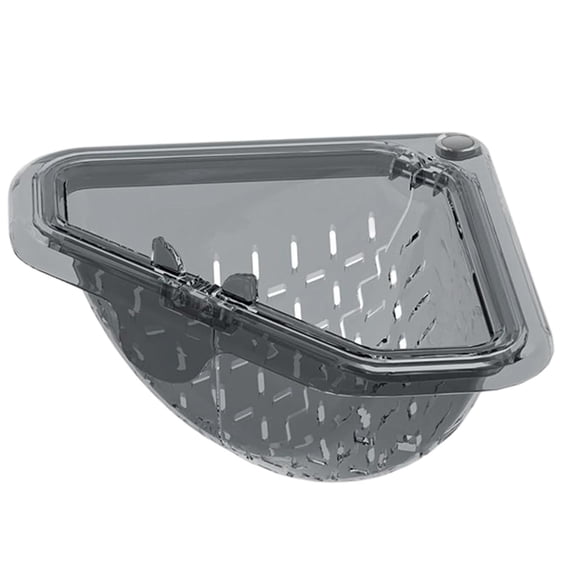 Magnetic Corner Sink Strainer Basket with Twist-Open Bottom, 6.69" Triangular Drain Rack for Food Scraps, Sponge Holder & Quick-Rinse Produce Basket, No-Drill Mount with Adhesive Metal Plate, ABS (1)