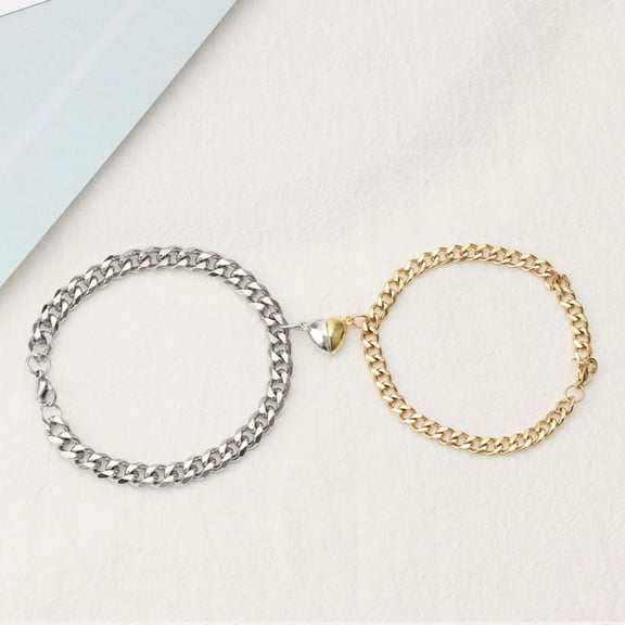 Magnetic Couple Bracelet Suit Cuban Link Chain