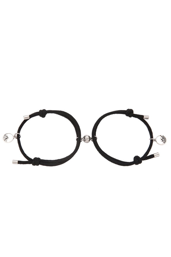 Magnetic Couples Bracelets, Custom Matching Bracelets Set, Mutual Attraction Rope Braided His and Hers Bracelets Personalized Gift for Lover