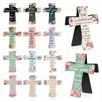 Magnetic Cross Bookmarks Gifts with Bible Verses Study 12 Pcs Bible Study Supplies Christian Bookmarks for Women Men Inspirational Floral Designs Book Reading Gifts
