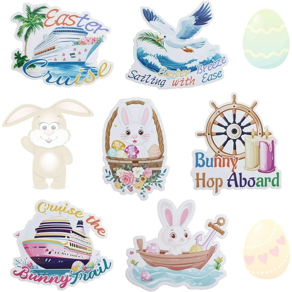 Magnetic Cruise Door Decorations, 5Pcs Easter Themed Cruise Ship Door Magnets PVC Waterproof Magnets Decor for Door, Fridge, Car