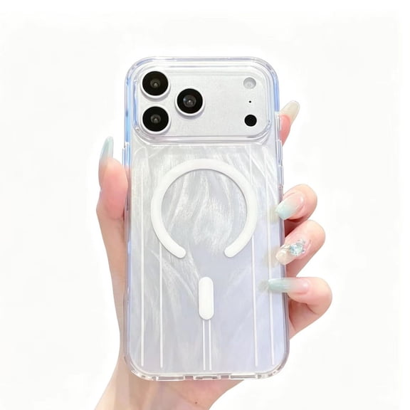 Magnetic Crystal Fox Tail Pattern Case for iPhone 17 Pro Max 6.9" - MagSafe Compatible, High Yellow-Resistant TPU Shockproof Full-Body Protective Cover with Matte Finish,