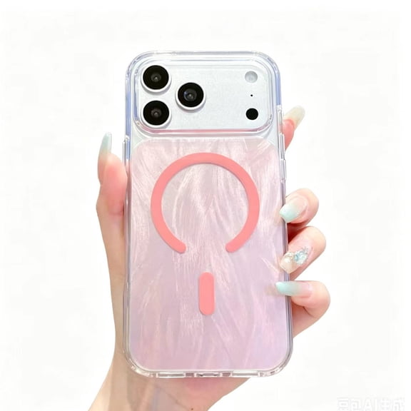 Magnetic Crystal Fox Tail Pattern Case for iPhone 17 Pro Max 6.9" - MagSafe Compatible, High Yellow-Resistant TPU Shockproof Full-Body Protective Cover with Matte Finish,