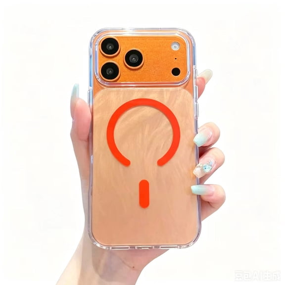Magnetic Crystal Fox Tail Pattern Case for iPhone 17 Pro Max 6.9" - MagSafe Compatible, High Yellow-Resistant TPU Shockproof Full-Body Protective Cover with Matte Finish,