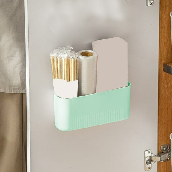 Magnetic Cup Storage Holders,Home Wall Mounted Storage Boxes,No Punch Storage Boxes,Multifunctional Storage Boxes for Kitchen, Bathroom, Office,etc,Removable Partition&Sturdy,8.66x5.71x2.55 in,Green.