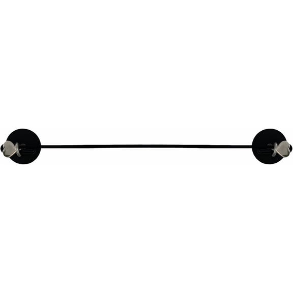 Magnetic Curtain Bungee cord Rod for Metal Doors with Adjustable Length - Stretchable up to 35 inches,for Magnetic Window Cafe, Classroom whiteboard,Refrigerator. Black 1 Pack